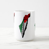 Palästina-Karte mit Flaggen und Keffiyeg-Muster Kaffeetasse (Mittel)