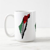 Palästina-Karte mit Flaggen und Keffiyeg-Muster Kaffeetasse (Links)
