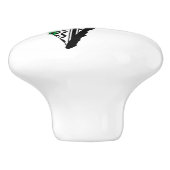 Palästina-Karte mit Flaggen und Keffiyeg-Muster Keramikknauf (Seitenansicht)