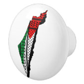 Palästina-Karte mit Flaggen und Keffiyeg-Muster Keramikknauf (Rechts)