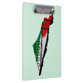 Palästina-Karte mit Flaggen und Keffiyeg-Muster Klemmbrett (Rechts)