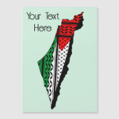 Palästina-Karte mit Flaggen und Keffiyeg-Muster Magneteinladung (Vorderseite)