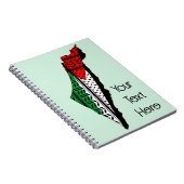 Palästina-Karte mit Flaggen und Keffiyeg-Muster Notizblock (Rechte Seite)