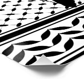 Palästina-Karte mit Flaggen und Keffiyeg-Muster Poster (Ecke)