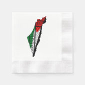 Palästina-Karte mit Flaggen und Keffiyeg-Muster Serviette (Vorderseite)