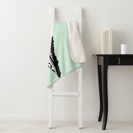 Palästina-Karte mit Flaggen und Keffiyeg-Muster Sherpadecke (Beispiel)