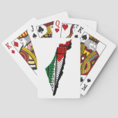 Palästina-Karte mit Flaggen und Keffiyeg-Muster Spielkarten (Rückseite)