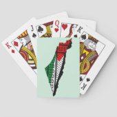 Palästina-Karte mit Flaggen und Keffiyeg-Muster Spielkarten (Rückseite)