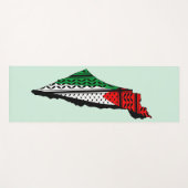 Palästina-Karte mit Flaggen und Keffiyeg-Muster Yogamatte (Vorderseite (Horizontal))