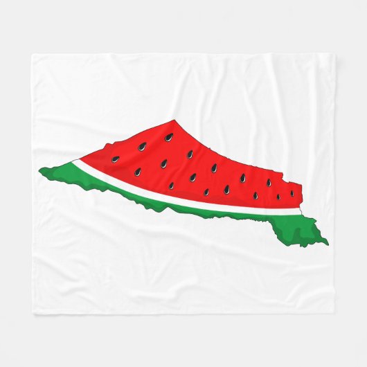 Palästina Karte Watermelon Symbol der Freiheit Fleecedecke (Vorderseite (Horizontal))