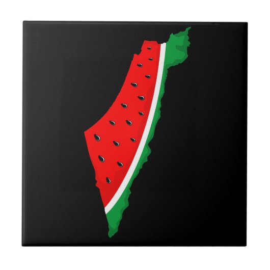 Palästina Karte Watermelon Symbol der Freiheit Fliese (Vorderseite)