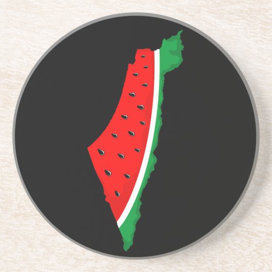 Palästina Karte Watermelon Symbol der Freiheit Getränkeuntersetzer (Vorne)