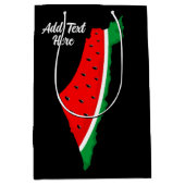 Palästina Karte Watermelon Symbol der Freiheit Mittlere Geschenktüte (Vorderseite)