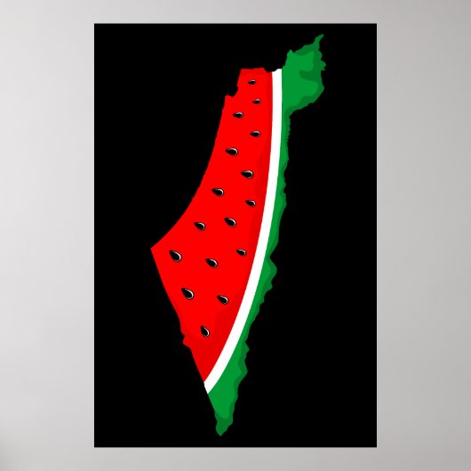 Palästina Karte Watermelon Symbol der Freiheit Poster (Vorne)