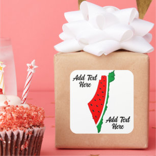 Palästina Karte Watermelon Symbol der Freiheit Quadratischer Aufkleber