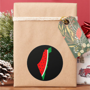 Palästina Karte Watermelon Symbol der Freiheit Runder Aufkleber