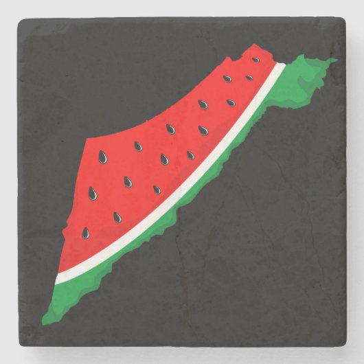 Palästina Karte Watermelon Symbol der Freiheit Steinuntersetzer (Vorderseite)