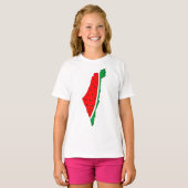 Palästina Karte Watermelon Symbol der Freiheit T-Shirt (Vorne ganz)