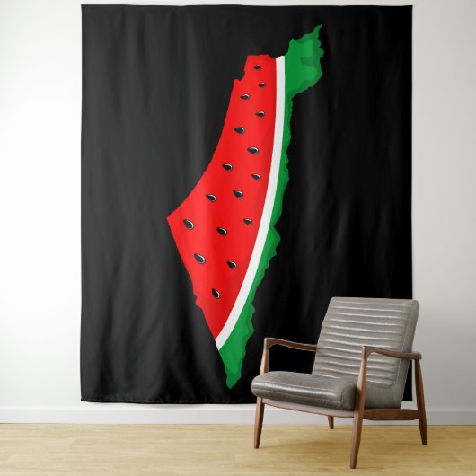 Palästina Karte Watermelon Symbol der Freiheit Wandteppich (Beispiel)