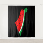 Palästina Karte Watermelon Symbol der Freiheit Wandteppich (Vorderseite)