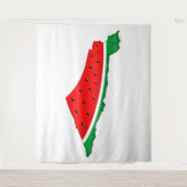 Palästina Karte Watermelon Symbol der Freiheit Wandteppich (Vorderseite)