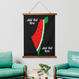 Palästina Karte Watermelon Symbol der Freiheit Wandteppich Mit Holzrahmen