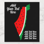 Palästina Karte Watermelon Symbol der Freiheit Weinetikett (Einzelnes Label)