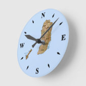 Palästina-Kartensperre Runde Wanduhr (Winkel)