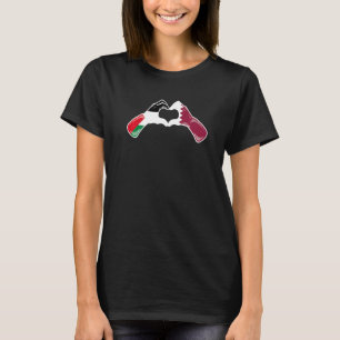 Palästina-Katar-Flagge Palästina Katar Herz 1 T-Shirt