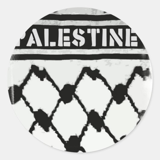 Palästina Keffiyah Runder Aufkleber (Vorderseite)