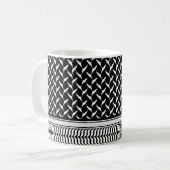 Palästina Kufiya | Black Keffiyeh Kaffeetasse (Vorderseite Links)