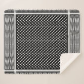 Palästina Kufiya | Black Keffiyeh Tapestry Sherpadecke (Vorderseite (Horizontal))