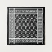 Palästina Kufiya | Black Keffiyeh Wandteppich (Vorderseite (Horizontal))