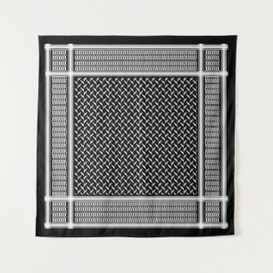 Palästina Kufiya Black Keffiyeh Wandteppich