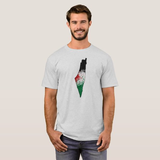 Palästina-Land-Kontur-Flaggen-T - Shirt (Vorne ganz)