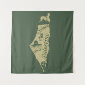 Palästina-Landkarte zur Veranschaulichung der pala Wandteppich (Vorderseite)