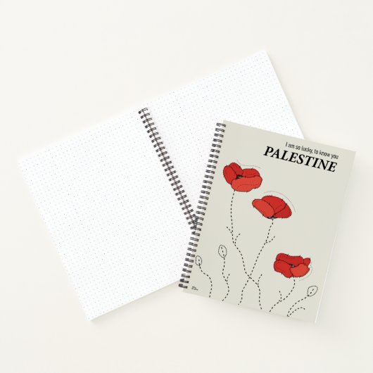Palästina-Mohn-Notizbuch Notizblock (Innenseite)
