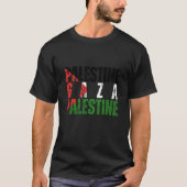 Palästina Name GAZA mit palästinensischer Flagge T-Shirt (Vorderseite)