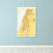 Palastina - Palästina-Atlas-Karte Leinwanddruck (Insitu (Holzboden))