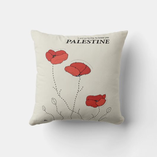Palästina poppipies moderner minimalistischer Entw Kissen (Rückseite)