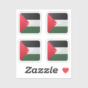 Palästina Quadrat glänzende Flagge Aufkleber