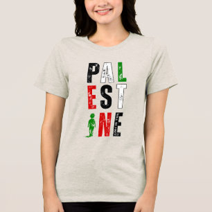 Palästina-Solidaritäts-T-Shirt – Distressed Bold Tri-Blend Shirt