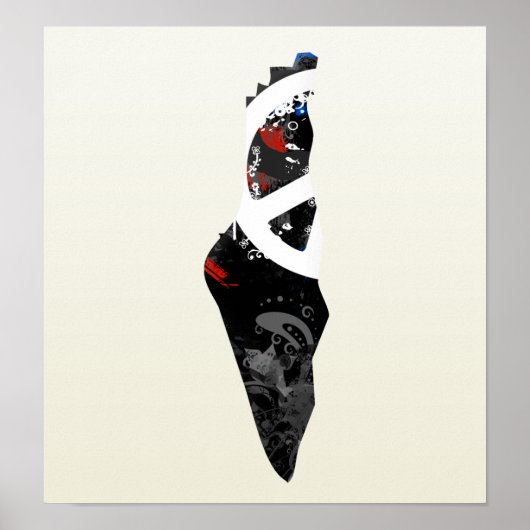 Palästina Trendy Peace Sign mit palästinensischer  Poster (Vorne)