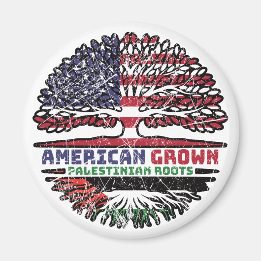 Palästina - USA - Tree Roots Flag Magnet (Vorne)