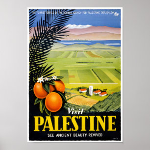 Palästina Vintage Reiseplaner wiederherstellen Poster
