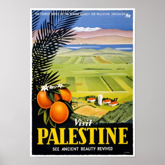 Palästina Vintage Reiseplaner wiederherstellen Poster (Vorne)