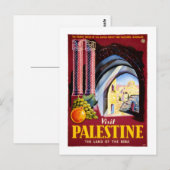 Palästina Vintage Reiseplaner wiederherstellen Postkarte (Vorne/Hinten)