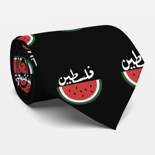 Palästina-Wassermelone-Palästina-arabisches Wort"ف Krawatte (Gerollt)