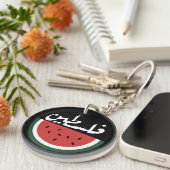 Palästina-Wassermelone-Palästina-arabisches Wort"ف Schlüsselanhänger (Vorderseite rechts)