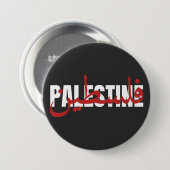Palästina Word Arabisch und Englisch Wordart- Text Button (Vorne & Hinten)